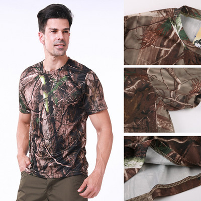 2020. Gyorsan száradó taktikai ing, vadászat Camo Paintball ingek póló felsők terepszínű hadsereg katonai bő póló kempingruházat