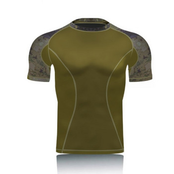 Στρατιωτικό κοντομάνικο τακτικό πουκάμισο Combat T-shirt Camo ανδρική πεζοπορία για υπαίθριο χώρο Κυνήγι Στρατού πουκάμισο Quick Dry Compression Base layer