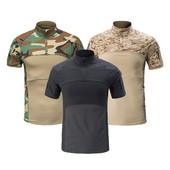 Taktikai ing rövid ujjú felső Camo ruházat kültéri Airsoft túraingek MultiCam katonai vadászat harci terepszínű póló