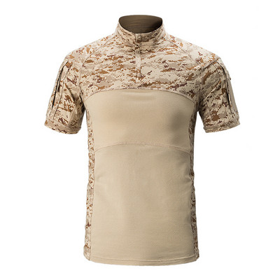 Taktikai ing rövid ujjú felső Camo ruházat kültéri Airsoft túraingek MultiCam katonai vadászat harci terepszínű póló