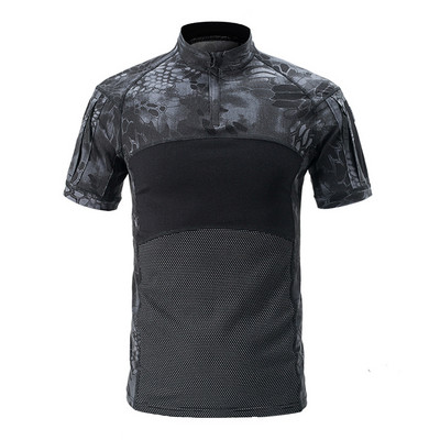 Taktikai ing rövid ujjú felső Camo ruházat kültéri Airsoft túraingek MultiCam katonai vadászat harci terepszínű póló