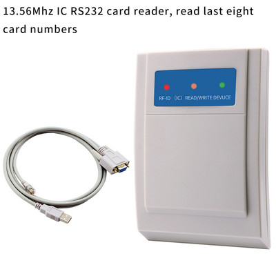 RS232-vormingus 125KHz 13,56MHz RF-kaardilugeja, liikmesüsteemi jadapääsu juhtimiskaardi väljastaja, USB-liidese toiteallikas