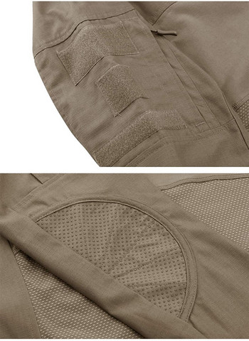 HAN WILD Tactical Combat Shirt Ανδρικό Βαμβακερό Στρατιωτικό Μπλουζάκι Καμουφλάζ Multicam Ενδύματα Στρατού των ΗΠΑ Μακρυμάνικο πουκάμισο Camo