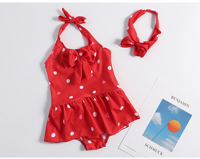 Jauki Girls Dot Peldkostīms Bērnu Gallus Peldkostīmi Augstas kvalitātes elpojoši Sandbeach peldkostīmi Sarkani tumši zili bērnu peldkostīmi