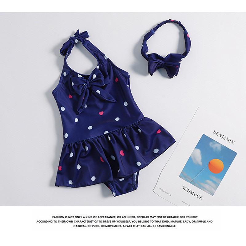 Jauki Girls Dot Peldkostīms Bērnu Gallus Peldkostīmi Augstas kvalitātes elpojoši Sandbeach peldkostīmi Sarkani tumši zili bērnu peldkostīmi