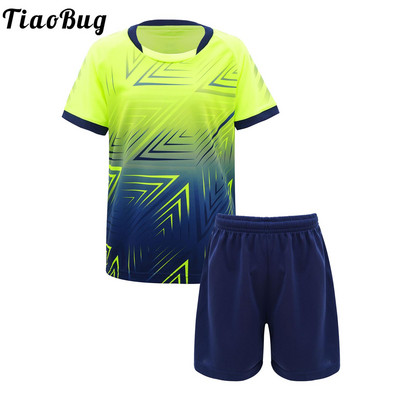 2 τμχ Καλοκαιρινό παιδικό αγόρι αθλητικό κοστούμι ποδοσφαίρου Κομψό μπλουζάκι με κοντό μανίκι με κορδόνι ελαστικό σορτς στη μέση