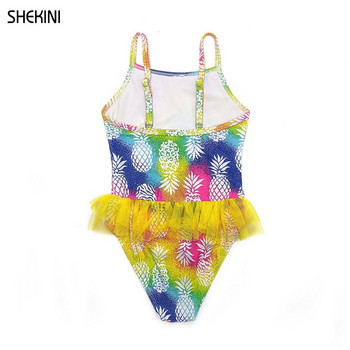 SHEKINI Gril\'s One Piece Print Swimsuits Teen Cute Ruffle Tulle Bathing Suit One Word Collar Tienage Girls Bikini Beachwear