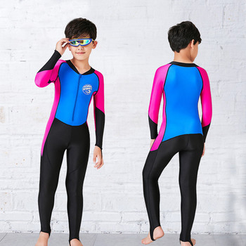 Слънцезащитни бански костюми за момчета Бански костюм от една част Момиче Детски бански костюми с дълъг ръкав Детски бански костюм Плажно облекло Сърфинг