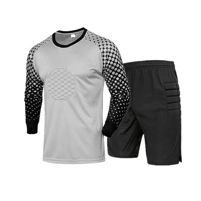 Modes bērnu zēnu futbola treniņu tērpi, uzvalki ar sūkli polsterēti, futbola topi ar šortiem, kas paredzēti vārtsarga treniņtērpam