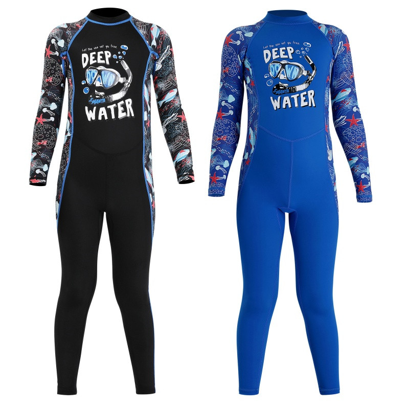 Bērni, meitenes, zēni, niršanas kostīms, neoprēna hidrotērps bērniem, lai uzturētu siltumu, viengabalains ar garām piedurknēm UV aizsardzībai