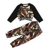 Lastele Tüdrukutele Kamuflaažiprintiga Jõusaali Spordiülikond pikkade varrukatega Tähedega Trükitud Crop Top Kõrge vöökoht elastne vöökoht Pükste komplekt