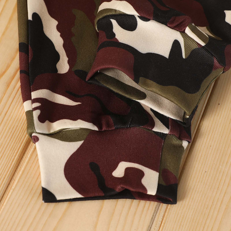 Lastele Tüdrukutele Kamuflaažiprintiga Jõusaali Spordiülikond pikkade varrukatega Tähedega Trükitud Crop Top Kõrge vöökoht elastne vöökoht Pükste komplekt