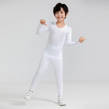 Παιδικά αθλητικά κοστούμια Αντιμικροβιακά Stretch Θερμικά Εσώρουχα για αγόρια Προπονητικά Ρούχα Ποδοσφαίρου Πολυεστερική φόρμα για παιδιά
