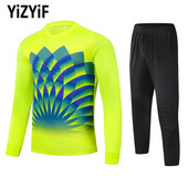 Fiúk Futball Kapusruha Futball Egyenruha Hosszú ujjú Szivacsbetét Felső Nadrág Foci Kapus Foci Sport Edzés Sportruházat