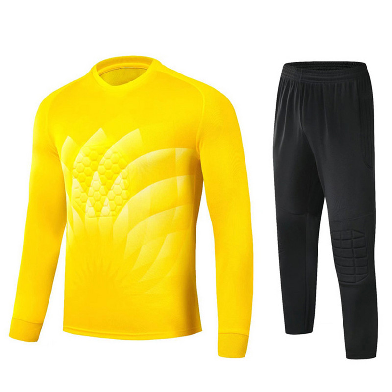 Fiúk Futball Kapusruha Futball Egyenruha Hosszú ujjú Szivacsbetét Felső Nadrág Foci Kapus Foci Sport Edzés Sportruházat