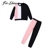 Μόδα Παιδικό Αθλητικό Σετ Αθλητικές φόρμες για κορίτσια Παιδικά casual αθλητικά ρούχα Μακρυμάνικο πουλόβερ με παντελόνι φόρμες γυμναστικής