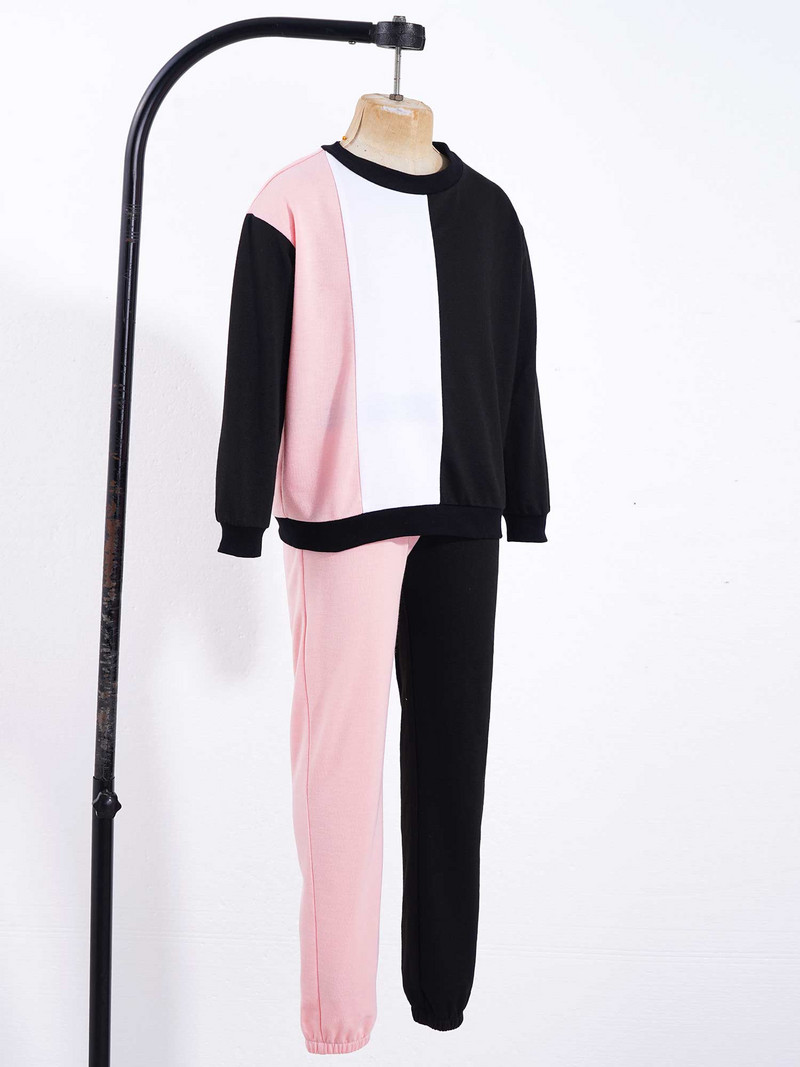 Μόδα Παιδικό Αθλητικό Σετ Αθλητικές φόρμες για κορίτσια Παιδικά casual αθλητικά ρούχα Μακρυμάνικο πουλόβερ με παντελόνι φόρμες γυμναστικής