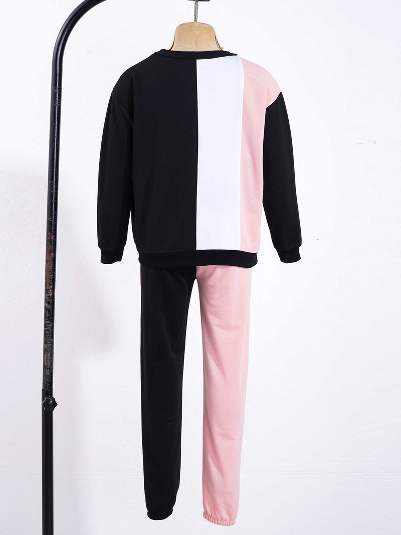 Μόδα Παιδικό Αθλητικό Σετ Αθλητικές φόρμες για κορίτσια Παιδικά casual αθλητικά ρούχα Μακρυμάνικο πουλόβερ με παντελόνι φόρμες γυμναστικής