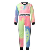 Dječja Djevojka Sportska odjeća s printom na kravatu S kratkim rukavima Majica s kratkim rukavima Hlače s printom slova Dječja gimnastička trenirka