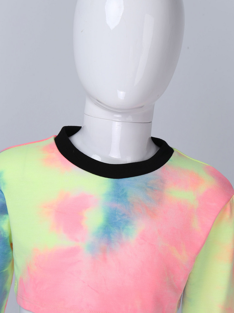 Dječja Djevojka Sportska odjeća s printom na kravatu S kratkim rukavima Majica s kratkim rukavima Hlače s printom slova Dječja gimnastička trenirka