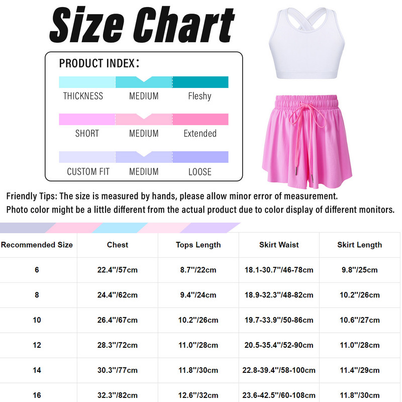 Sportska majica bez rukava za trčanje za djecu, djevojke, majica s elastičnim pojasom i vezicama za vježbanje, tenis, joga, gimnastički set