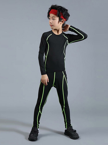 Детско облекло Детски масови компресионни панталони за бягане Риза Тренировъчни панталони Баскетбол Спортни клинове Пера