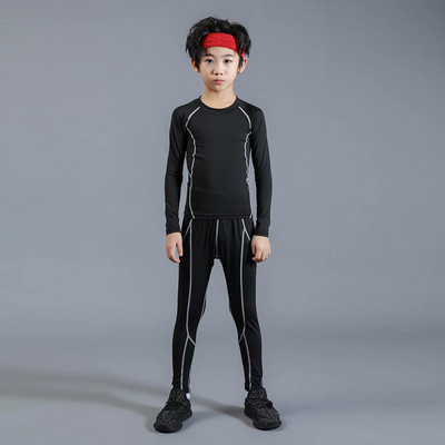 Детско облекло Детски масови компресионни панталони за бягане Риза Тренировъчни панталони Баскетбол Спортни клинове Пера