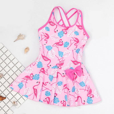 Lányok fürdőruha Gyermek fürdőruha egyrészes úszószoknya bikini gyerekek nyári strandruha mintás fürdőruha