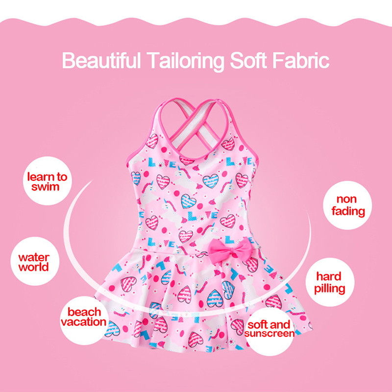 Lányok fürdőruha Gyermek fürdőruha egyrészes úszószoknya bikini gyerekek nyári strandruha mintás fürdőruha