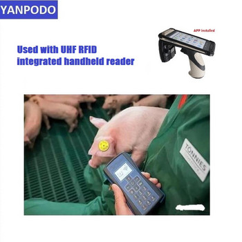 Yanpodo ISO18000-6C проследяване на добитък животински ушна марка електронен говеда овце прасета крави етикет дълга RFID UHF животинска ушна марка