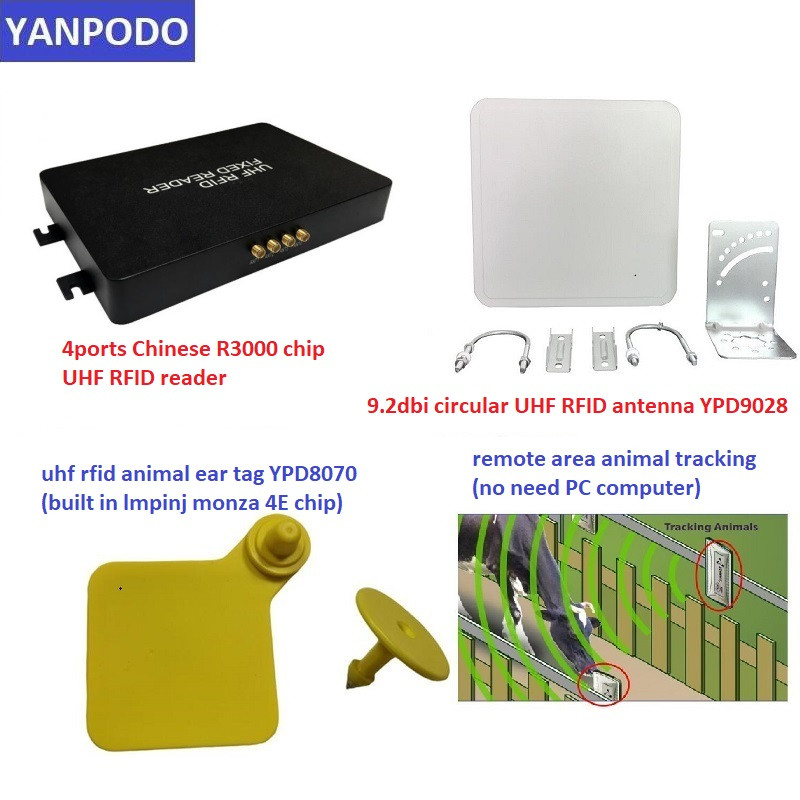 Yanpodo ISO18000-6C állatállomány nyomon követése állatok füljelzője elektronikus szarvasmarha juh sertés tehén címke hosszú RFID UHF állati füljelző