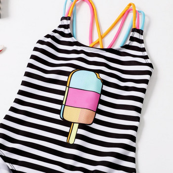 Νέο 2019 Baby Girls Swimwear 3~8Y Girls μαγιό μονοκόμματο Παιδικό μαγιό Strips Swimsuit for Kid Girls Beach-SW412
