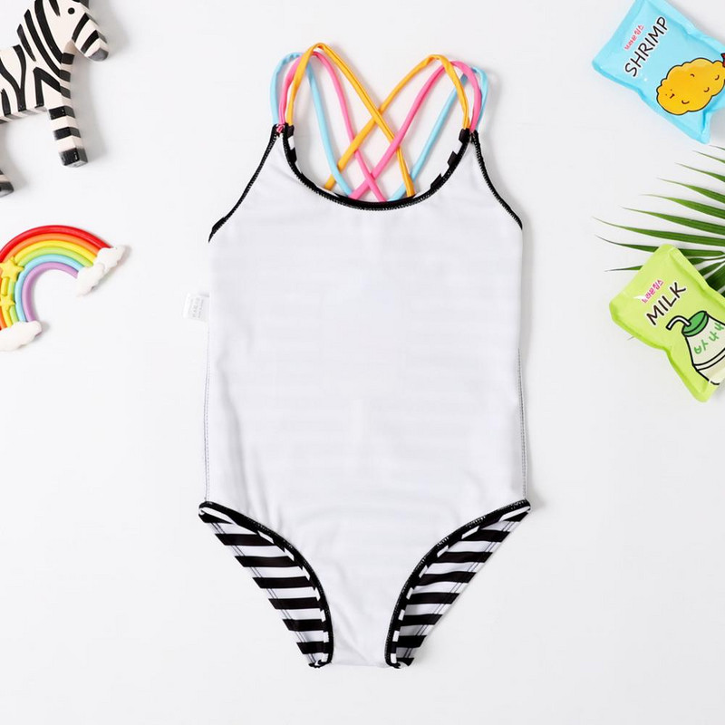 Νέο 2019 Baby Girls Swimwear 3~8Y Girls μαγιό μονοκόμματο Παιδικό μαγιό Strips Swimsuit for Kid Girls Beach-SW412