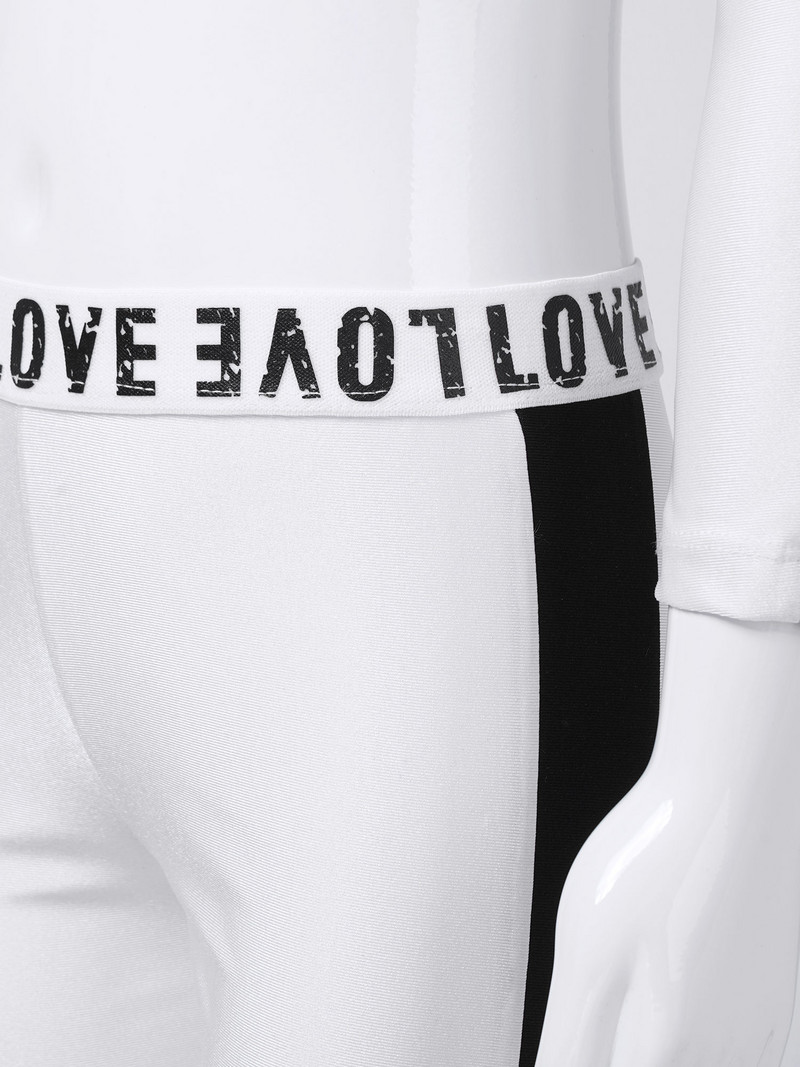 2 бр. Детски анцузи за момичета Комплект спортни екипи Скъсено горнище с щампа с букви с дълъг ръкав + панталони Детско облекло за спорт Спортно облекло