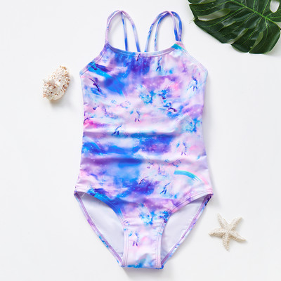 7-14T Teen Girls ONE-PIECE Καλοκαιρινό μαγιό Cute Unicorn Tie Dye Style Παιδικά μαγιό για κορίτσια Ρούχα παραλίας