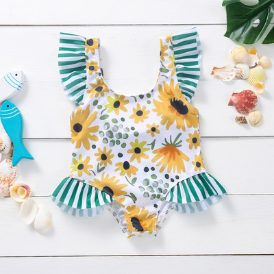 Jaunākie ieradušies Toddler Jaundzimušais Baby Girls Shell Print Peldkostīms Peldkostīms Bikini Pludmales apģērbs peldkostīms 0-3T