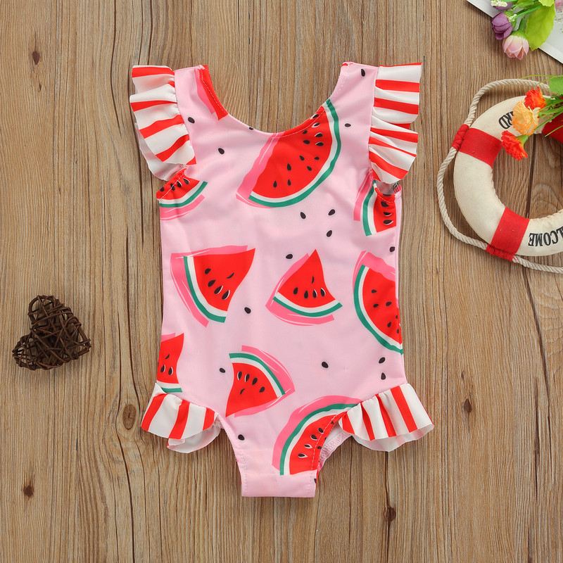 Jaunākie ieradušies Toddler Jaundzimušais Baby Girls Shell Print Peldkostīms Peldkostīms Bikini Pludmales apģērbs peldkostīms 0-3T