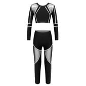 Dječja proljetna odjeća Novi stil Moda za vježbanje Yoga Running Outfit dugih rukava Patchwork Top s tajicama Sportska odjeća za djevojčice