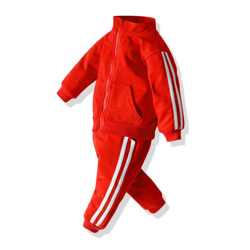 Kisgyermek lányok fiúk uniszex tavaszi sport öltöny álló gallér hosszú ujjú cipzárral zárható kardigán kabát felső nadrág szett futóedzőhöz