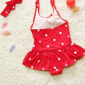 Бански костюм за момичета Дизайн на точки. Детски бански костюм. Целен бански костюм за малки момичета. Бански костюм SW321-CGR1