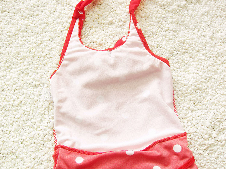 Meiteņu peldkostīms Punktu dizains Bērnu peldkostīmi Viengabala peldkostīms mazām meitenēm Peldkostīms SW321-CGR1