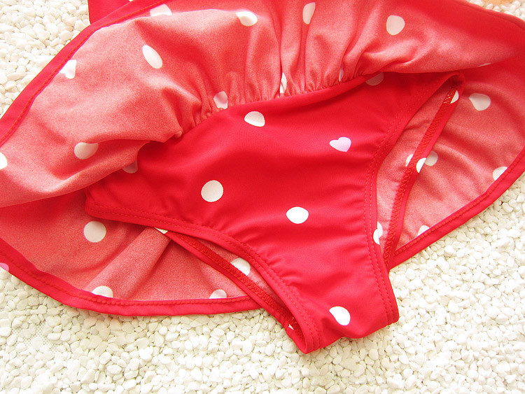 Meiteņu peldkostīms Punktu dizains Bērnu peldkostīmi Viengabala peldkostīms mazām meitenēm Peldkostīms SW321-CGR1