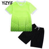 Tipegő Gyerekek Alkalmi Sportruhák Tréningruha fiúk Lányok Futógarnitúrák Rövid ujjú póló+Shortok Futball Edző Egyenruha Ruha