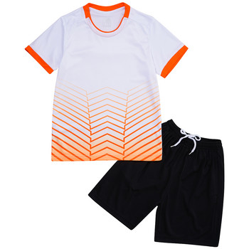 Малки деца Ежедневни спортни екипи Анцузи Момчета Момичета Комплекти за бягане Тениска с къс ръкав+Къси панталони Футболни тренировъчни униформи Костюм