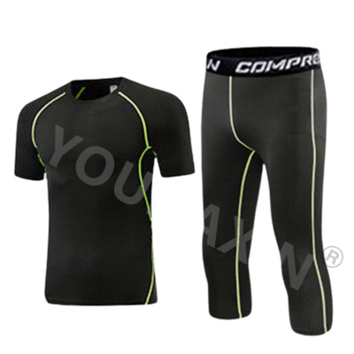 Unisex bērnu sporta zeķubikses, kostīms basketbols ar īsām piedurknēm T-krekls, futbols, treniņš, apgrieztas bikses, ātri nožūst, nolaižot apakšu.