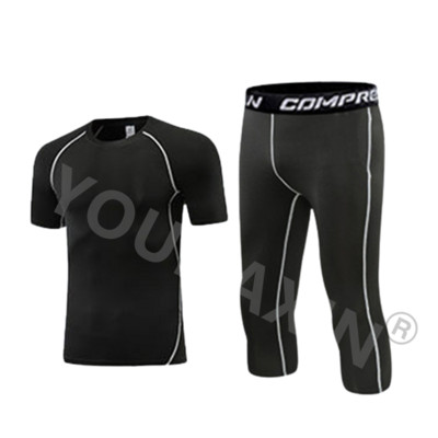 Unisex bērnu sporta zeķubikses, kostīms basketbols ar īsām piedurknēm T-krekls, futbols, treniņš, apgrieztas bikses, ātri nožūst, nolaižot apakšu.