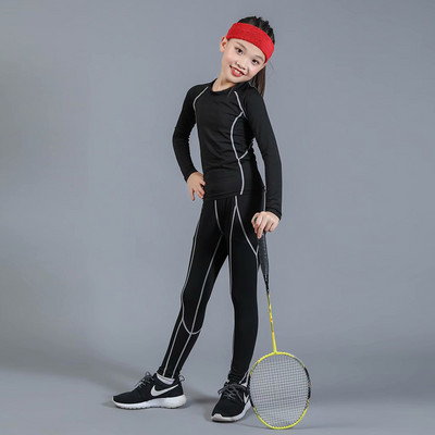 Vaikiški ilgi Johns vaikų terminiai apatiniai Nauji drabužiai dviejų dalių apatiniai O formos kaklo vaikiškų pižamų rinkinys Krepšinis