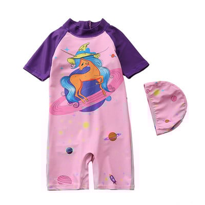 1~7Y Μικρό Μωρό Κοριτσίστικο Μαγιό One Piece Παιδικό Μονόκερος Κοστούμια για σέρφινγκ Παιδικά κινούμενα σχέδια Μαγιό Beachwear-SW427