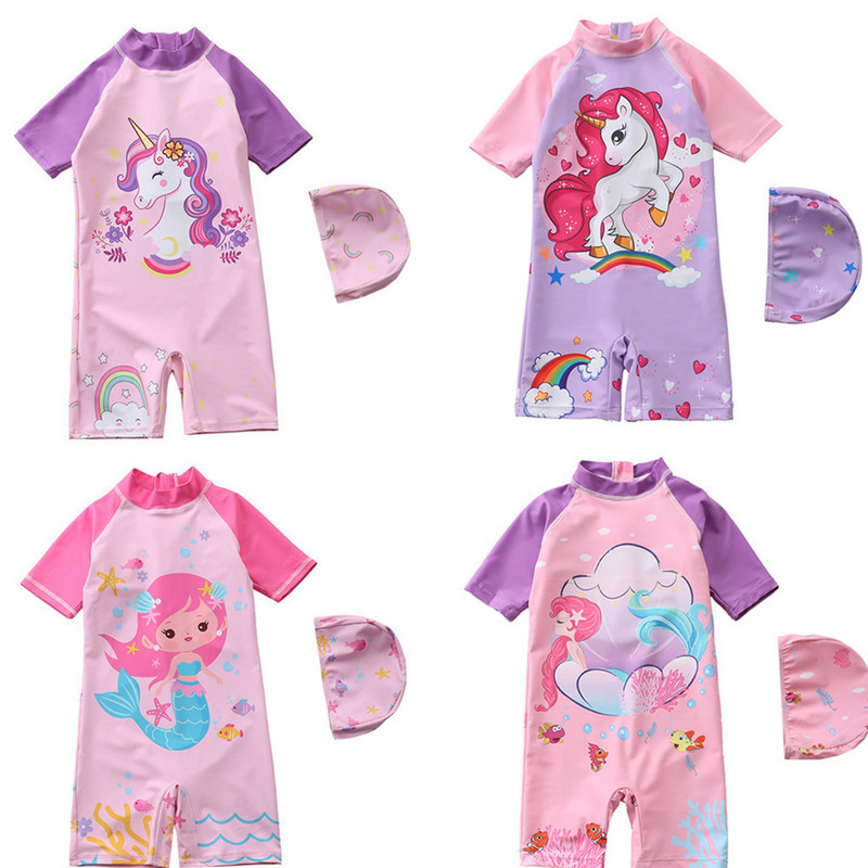 1~7Y Μικρό Μωρό Κοριτσίστικο Μαγιό One Piece Παιδικό Μονόκερος Κοστούμια για σέρφινγκ Παιδικά κινούμενα σχέδια Μαγιό Beachwear-SW427