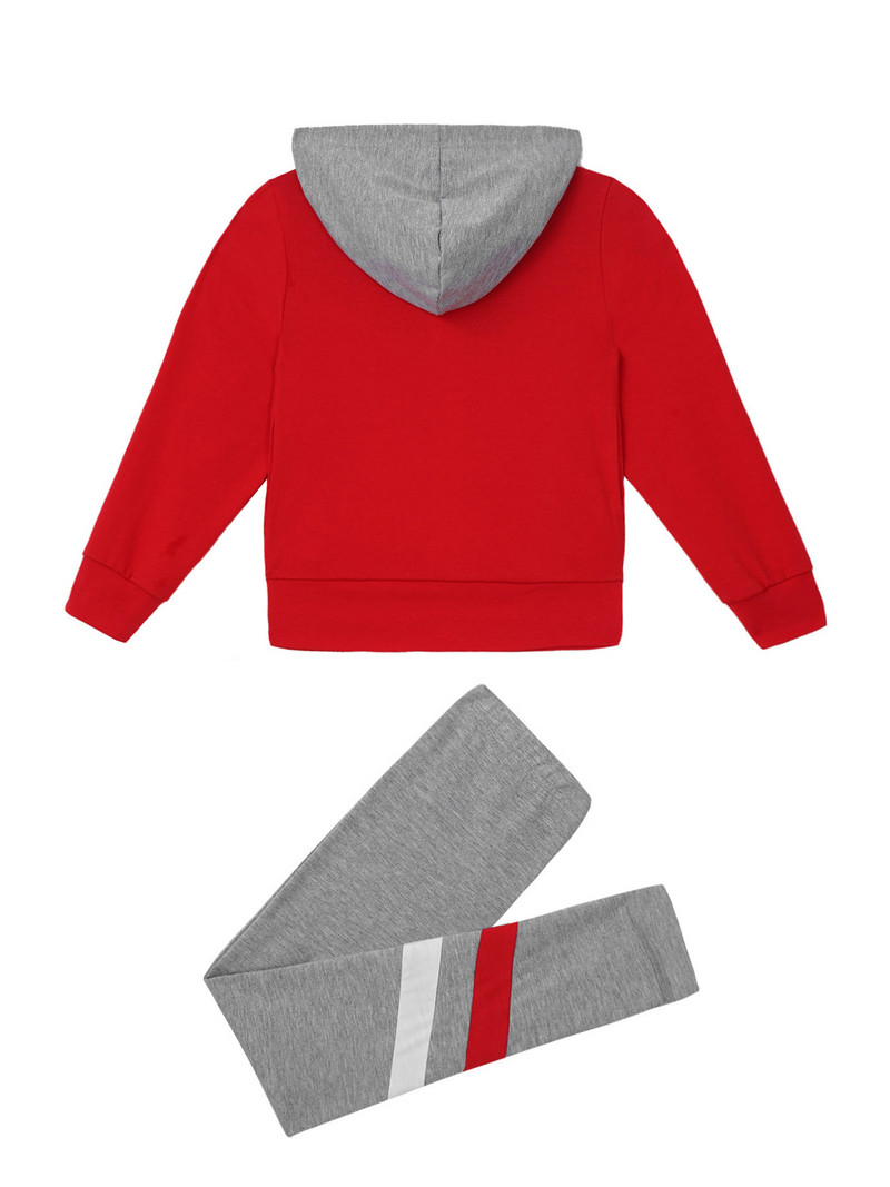 Gyerek lányok kétrészes szett ruha őszi gyerekek sport tréningruha kapucnis kapucnis elöl cipzáras felsők és nadrág szett alkalmi sportruházat